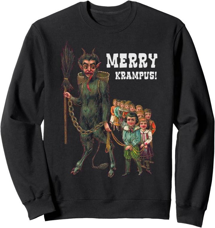 Vintage Krampus Creepy Christmas Holiday Merry Krampus Sweatshirt