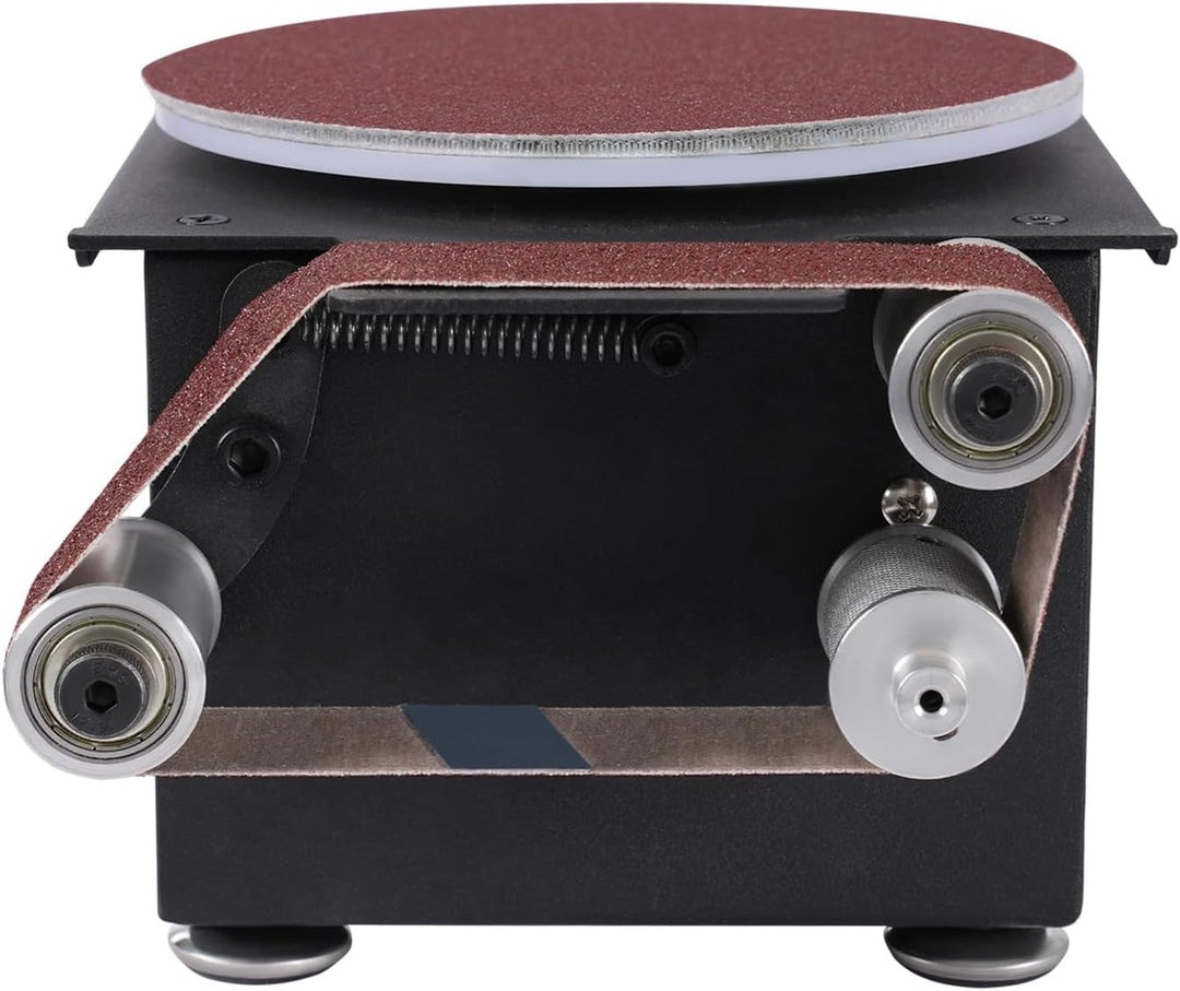 Mini Band und Tellerschleifer 100 W mit 7 Stufen für Holz und Metall | 3 in 1 Schleifer mit 30 mm Ba
