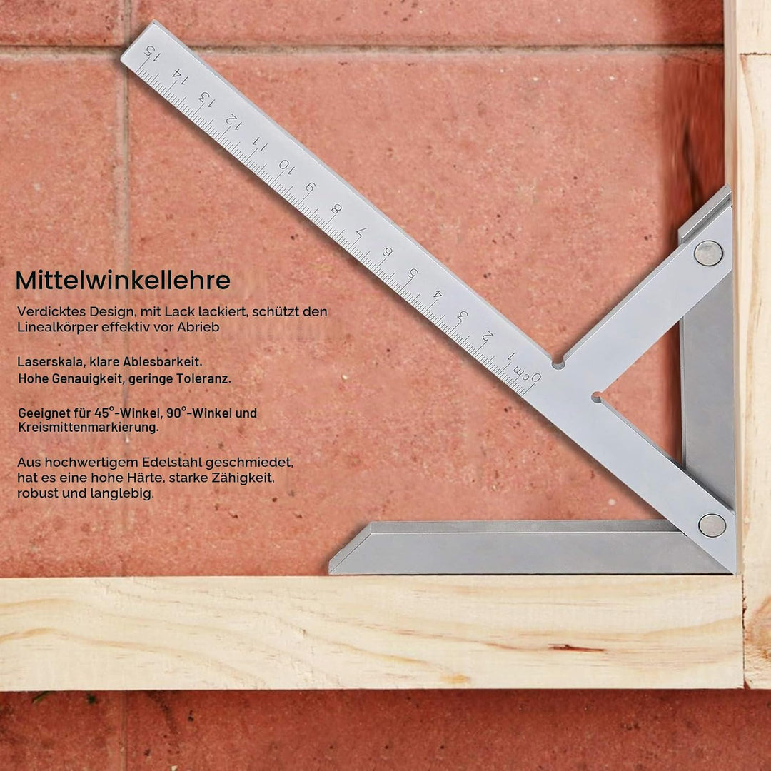 Zentrierwinkel-Messlineal, verdicktes Design Zentrierwinkelmessgerät für die Hardware-Bearbeitung zu
