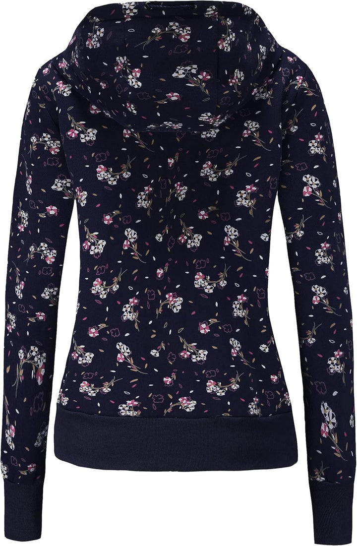 TrendiMax Damen Sweatjacke Kapuzenpullover Zip Hoodie Jacke mit Kapuze Winter Sweatshirt Kapuzenjack