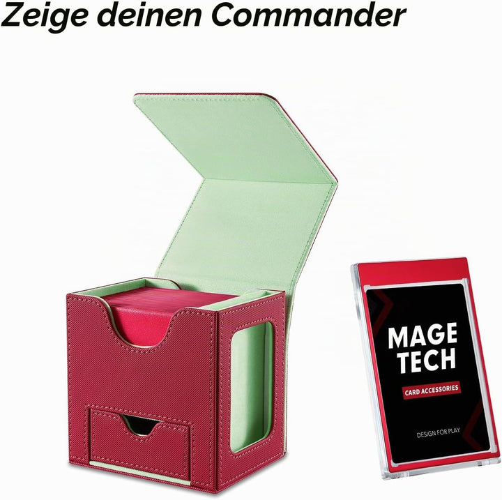 Mage Tech Commander Deckbox für MTG - Patentiertes Design, Commander Display, passt für 100 doppelt