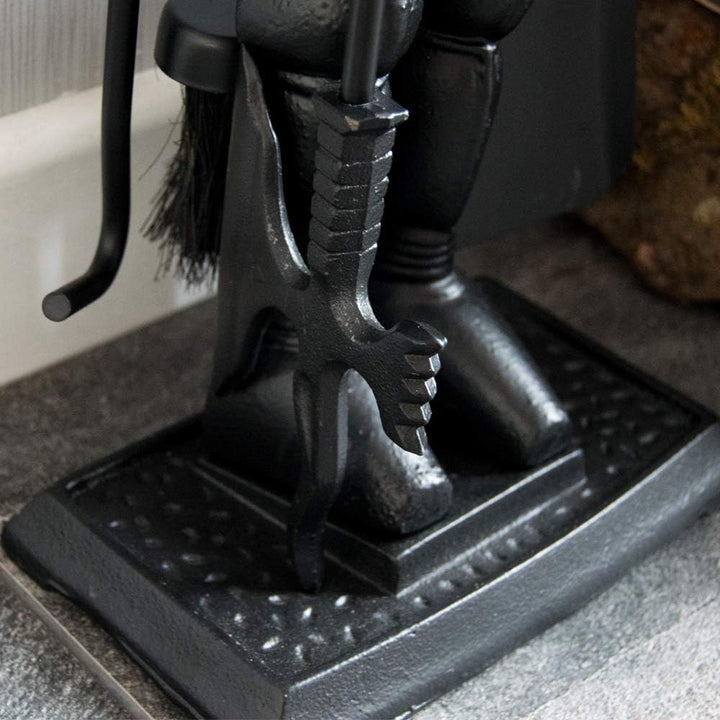 Fire Vida-Ritter-Soldat Kamin-Begleiterset, Metall, Stück von 5Schwarz, 79.0x10.0x15.0