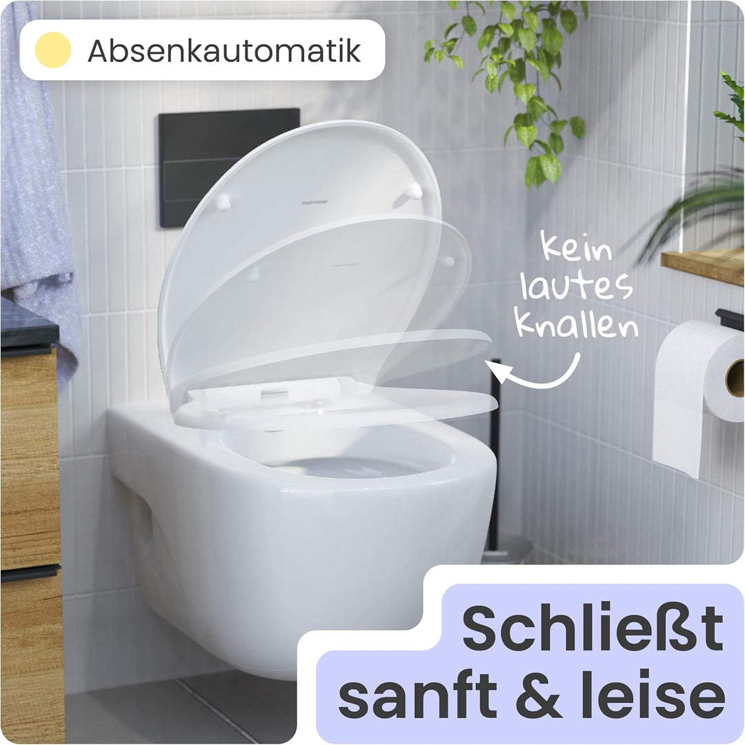 instmaier Helma | Toilettendeckel mit Absenkautomatik | Weiss | Ovale Form | Toilettensitz aus Durop