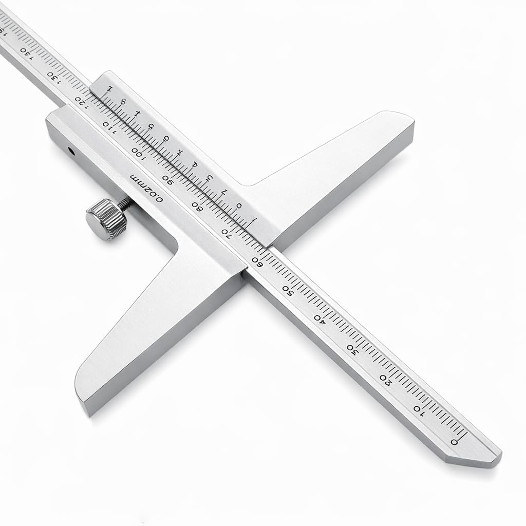 KATSU Tiefenmessschieber 0–200mm 0,02 mm Genauigkeit Metrisches Tiefenmess-Messschieber Messwerkzeug