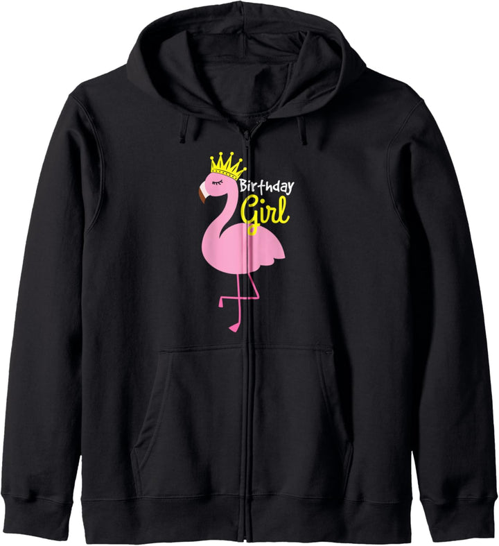 Cute Birthday Girl Flamingo Kapuzenjacke
