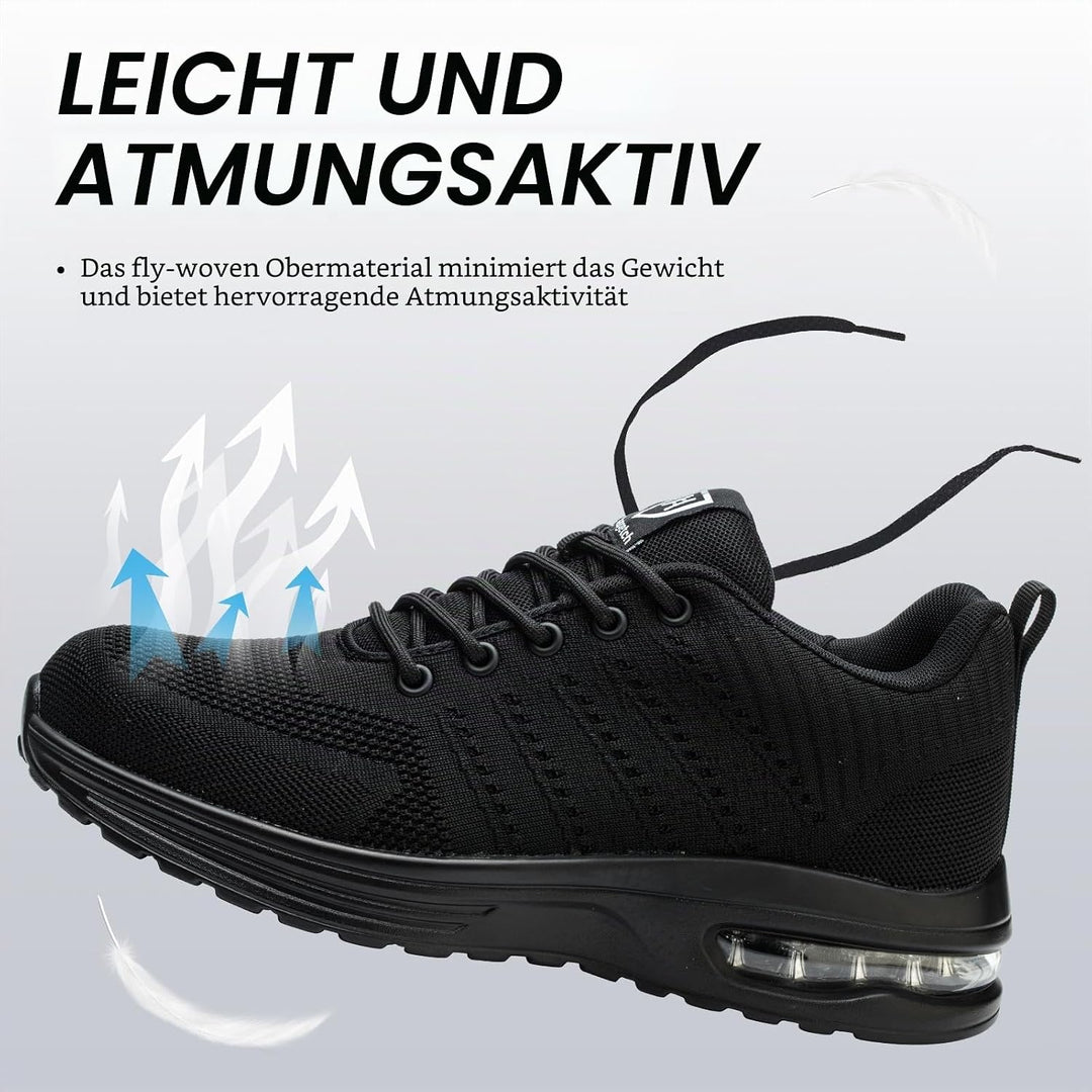 Hitopteu Sicherheitsschuhe Herren Arbeitsschuhe Damen Leicht Sportlich Arbeitsturnschuhe mit Stahlka