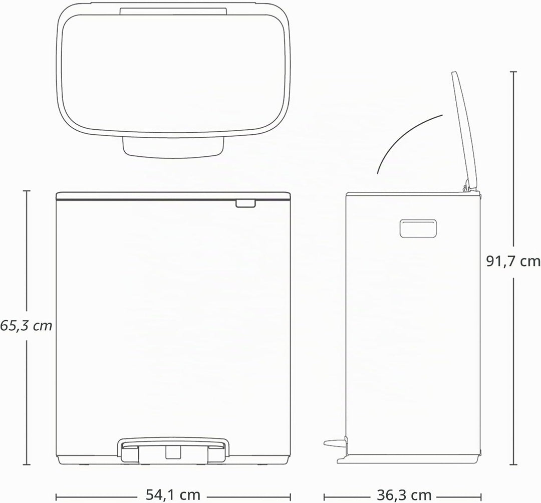 Brabantia Bo Treteimer, 60L 1 Inneneimer (60L) Platinum, 1 Inneneimer (60L) Platinum