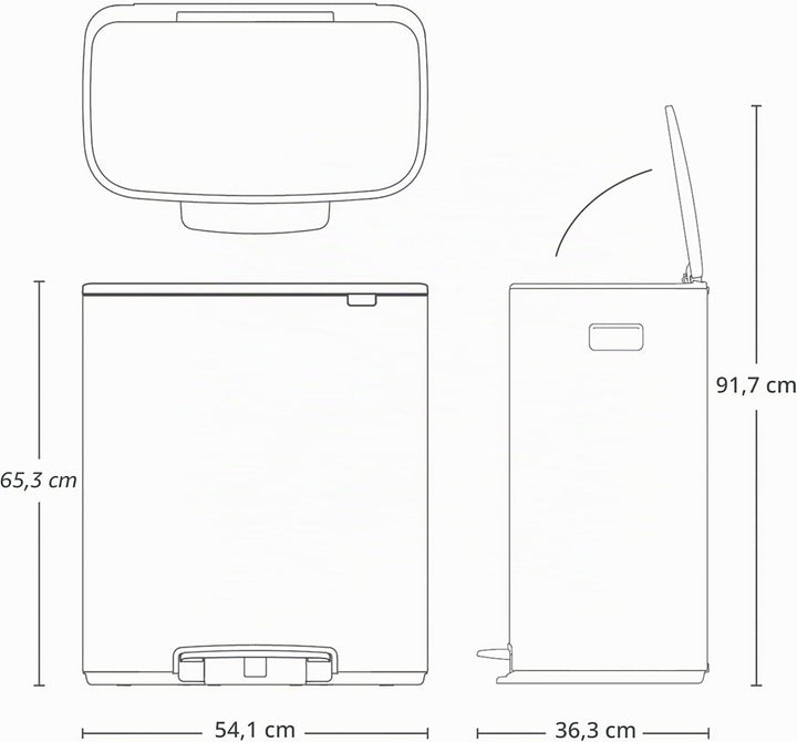 Brabantia Bo Treteimer, 60L 1 Inneneimer (60L) Platinum, 1 Inneneimer (60L) Platinum
