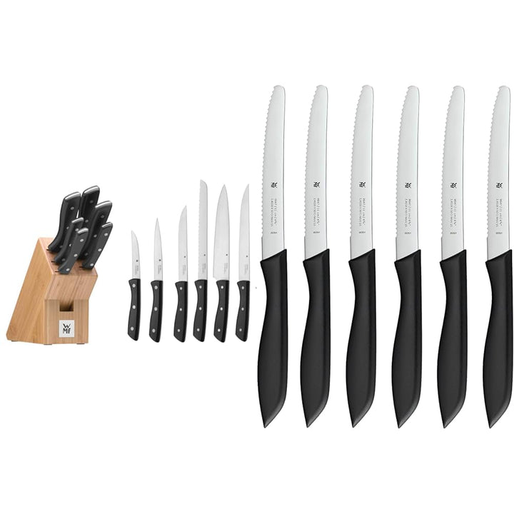 WMF Messerblock mit Messerset 7-teilig & Classic Line Frühstücksmesser Set 6-teilig, 23 cm, Brötchen