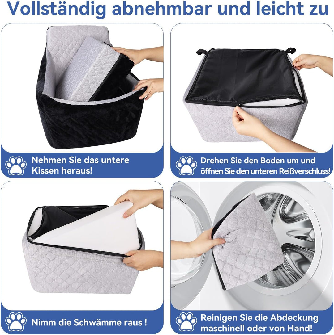 MH MYLUNE HOME Hunde Autositz für kleine & mittlere Hunde – Abnehmbarer, waschbarer Hundesitz bis 30