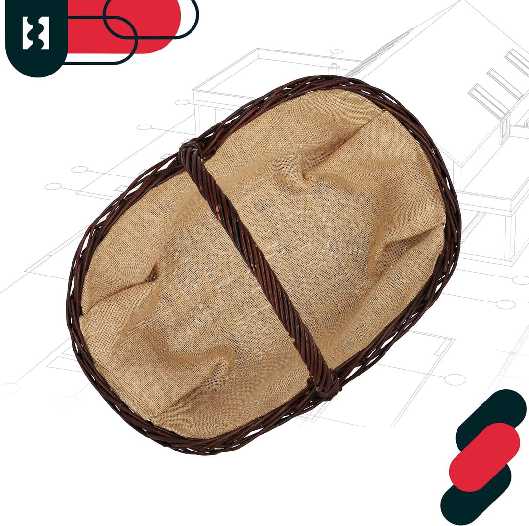 KOTARBAU® Weidenkorb für Brennholz - Holzkorb für Kaminholz - Erntekorb - 64 x 40 x 39 cm - Kaminhol