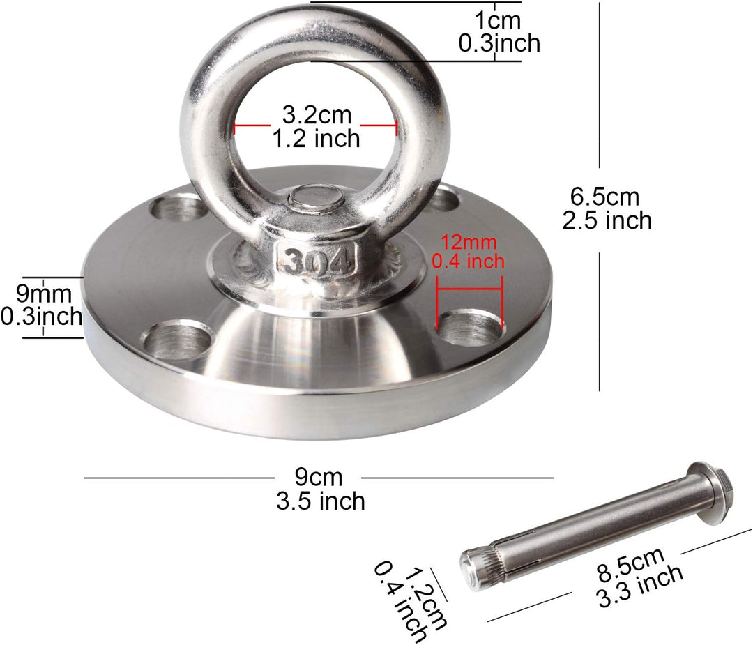 TSSS Deckenhaken Schwerlast Hängematte Haken 500 kg Tragfähigkeit 304 Edelstahl Befestigungshaken Hä