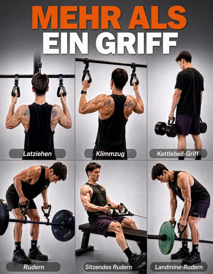 Fitarc Verbesserter 12-stufiger Griff, Einstellgriff, 2 Stück, LAT-Pulldown-Aufsätze, Rudergriff, Kl