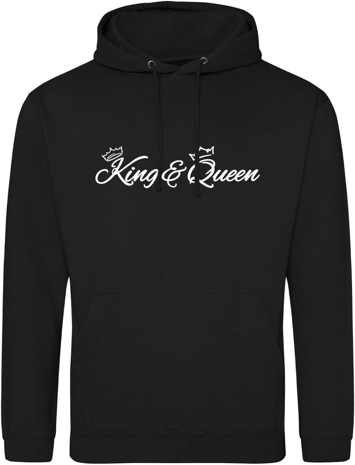 huuraa Unisex Hoodie King & Queen Krone Pullover Vegan Grösse S-3XL mit Motiv Hochzeits Geschenk Ide