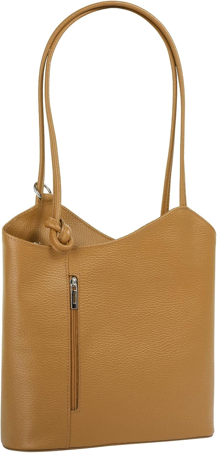 Cluty Shopper Rucksack Kombination Echt Leder Damen - 016715 Gelb, Gelb