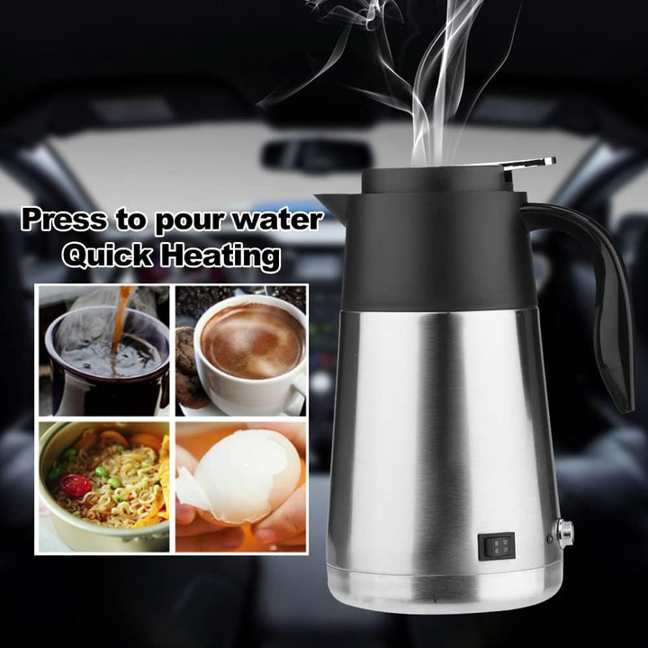 Isolierkanne Thermoskanne Tragbare 1300 ml 12/24 V Reise Auto Lkw Wasserkocher Schnell Kochen mit Zi