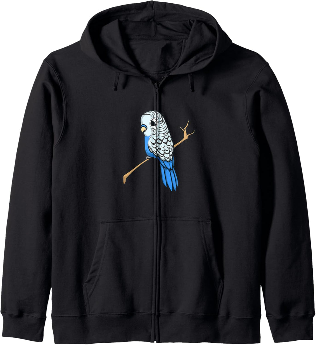 Kawaii blauer Wellensittich Kapuzenjacke