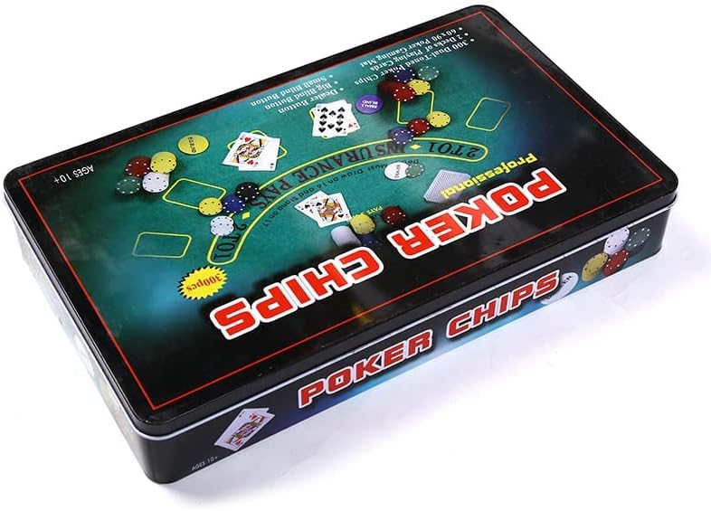 powerking Pokerset für Texas Holdem, Blackjack 300 Chips Pokerset mit Tischdecke Spiel für Familie F