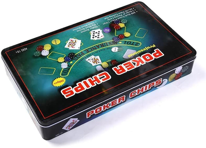 powerking Pokerset für Texas Holdem, Blackjack 300 Chips Pokerset mit Tischdecke Spiel für Familie F