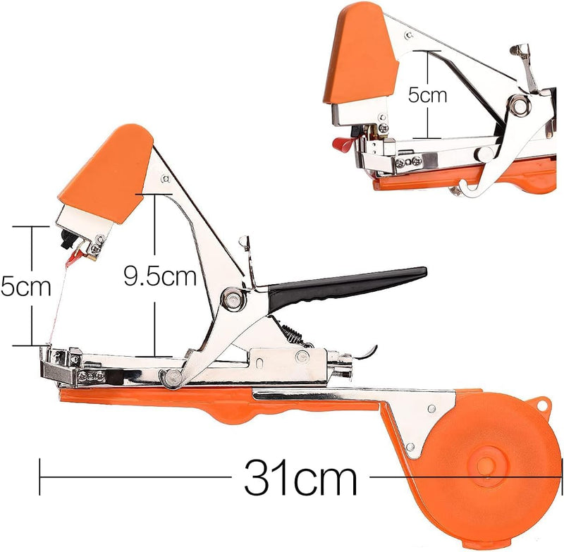 DrRobor Bindezange für Pflanzen Bandzange Bindemaschine für Rebe, Trauben, Tomaten, Wein Obst orange