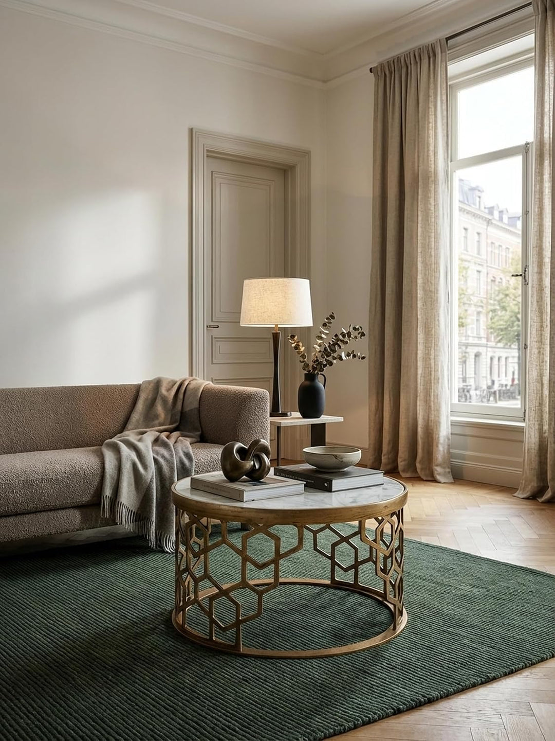 KADIMA DESIGN Couchtisch Marble - Design Wohnzimmertisch mit echtem Marmor Weiss, 60x60x36 cm, Metal