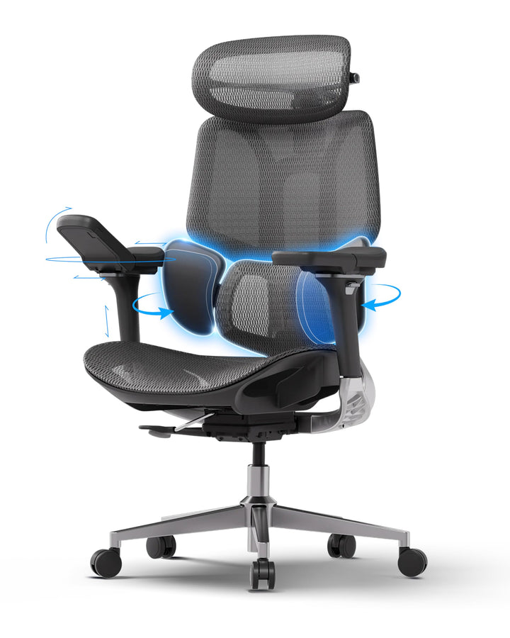 Hbada E3 Pro Ergonomischer Bürostuhl mit 3-Zonen dynamischer Lendenwirbelstütze, Schreibtischstuhl m