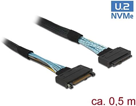Delock Verlängerungskabel U.2 SFF-8639 Stecker > U.2 SFF-8639 Buchse 0,5m