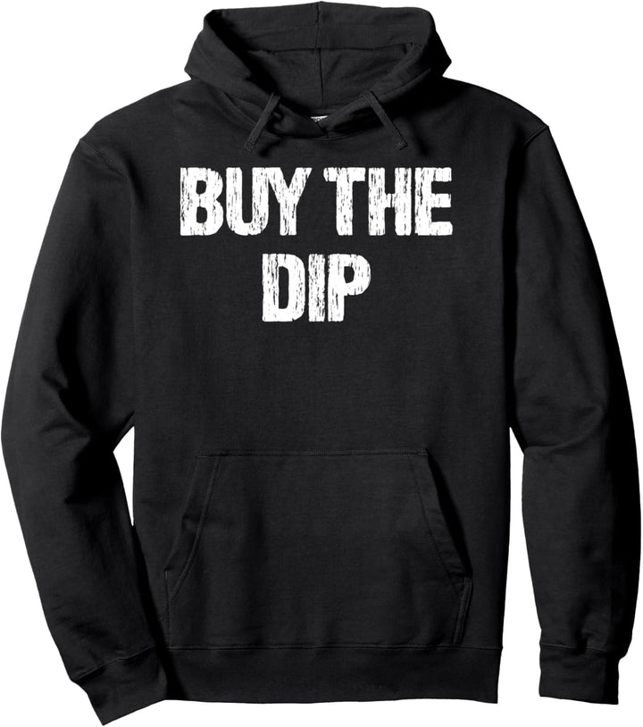 Buy The Dip Bitcoin BTC Funny Crypto Coin Distressed Pullover Hoodie