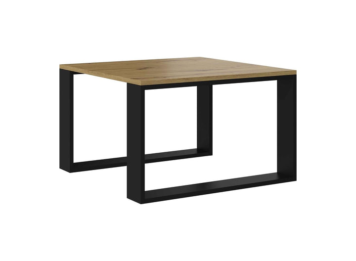 VBChome Kaffeetisch 67 x 67 x 40 cm Eiche Artisan - Schwarz Couchtisch Wohnzimmertisch Teetisch Beis