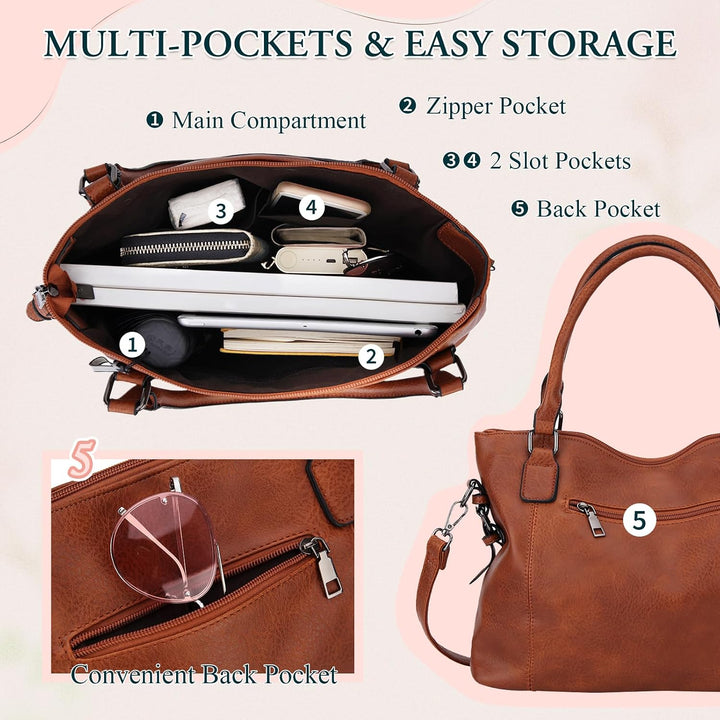 MayBlosom Damen Handtasche, Hobo Tasche Shopper PU leder Umhängetasche Schultertasche Geldbörse für