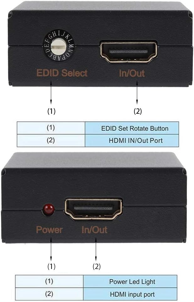 HDMI EDID Emulator, 16 EDID-Modi, HDMI-Displays, 4K-Unterstützung, stabil, für die Kompatibilität vo