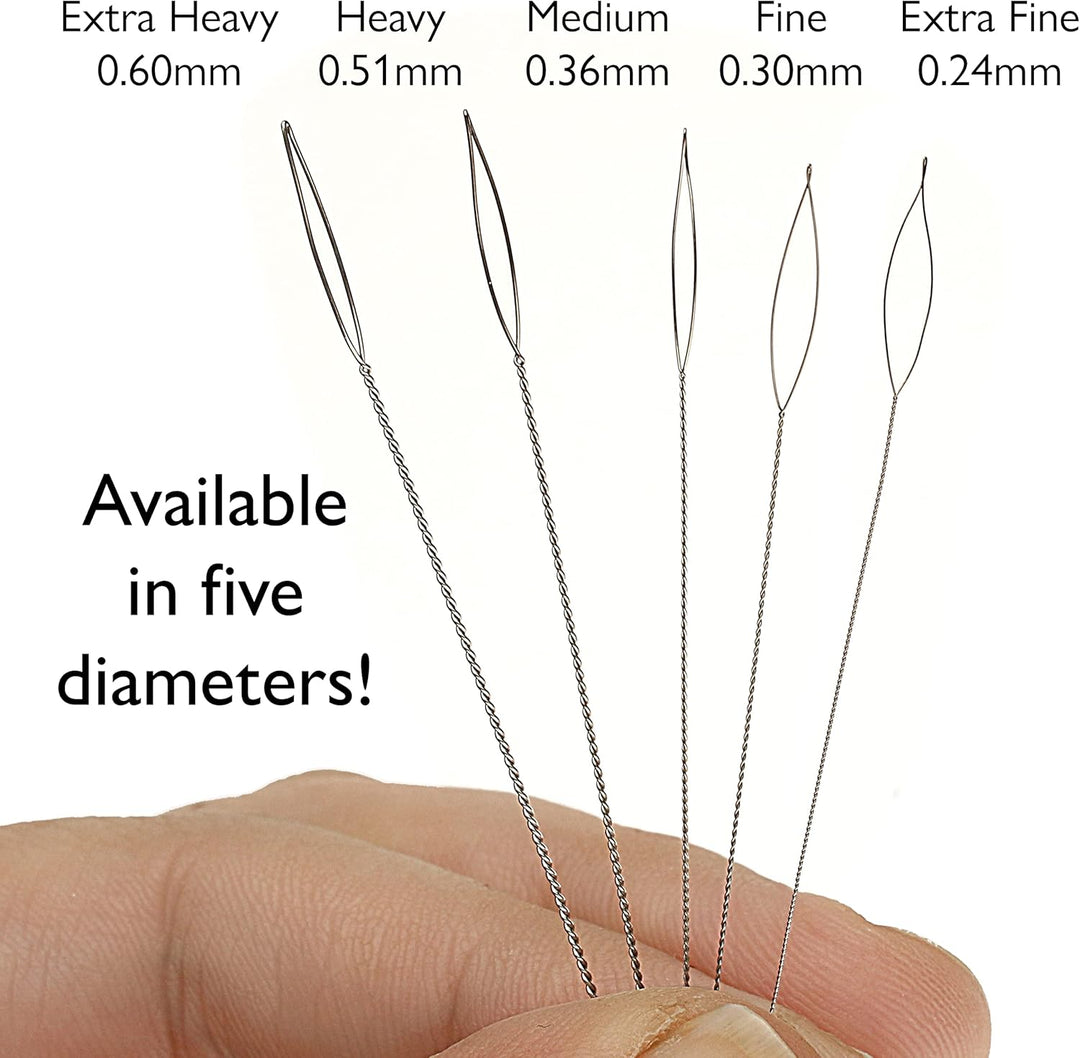 The Beadsmith Basic Elements Faltbare Augennadeln - 6,3 cm lang - Flexibler gedrehter Draht - Grosse
