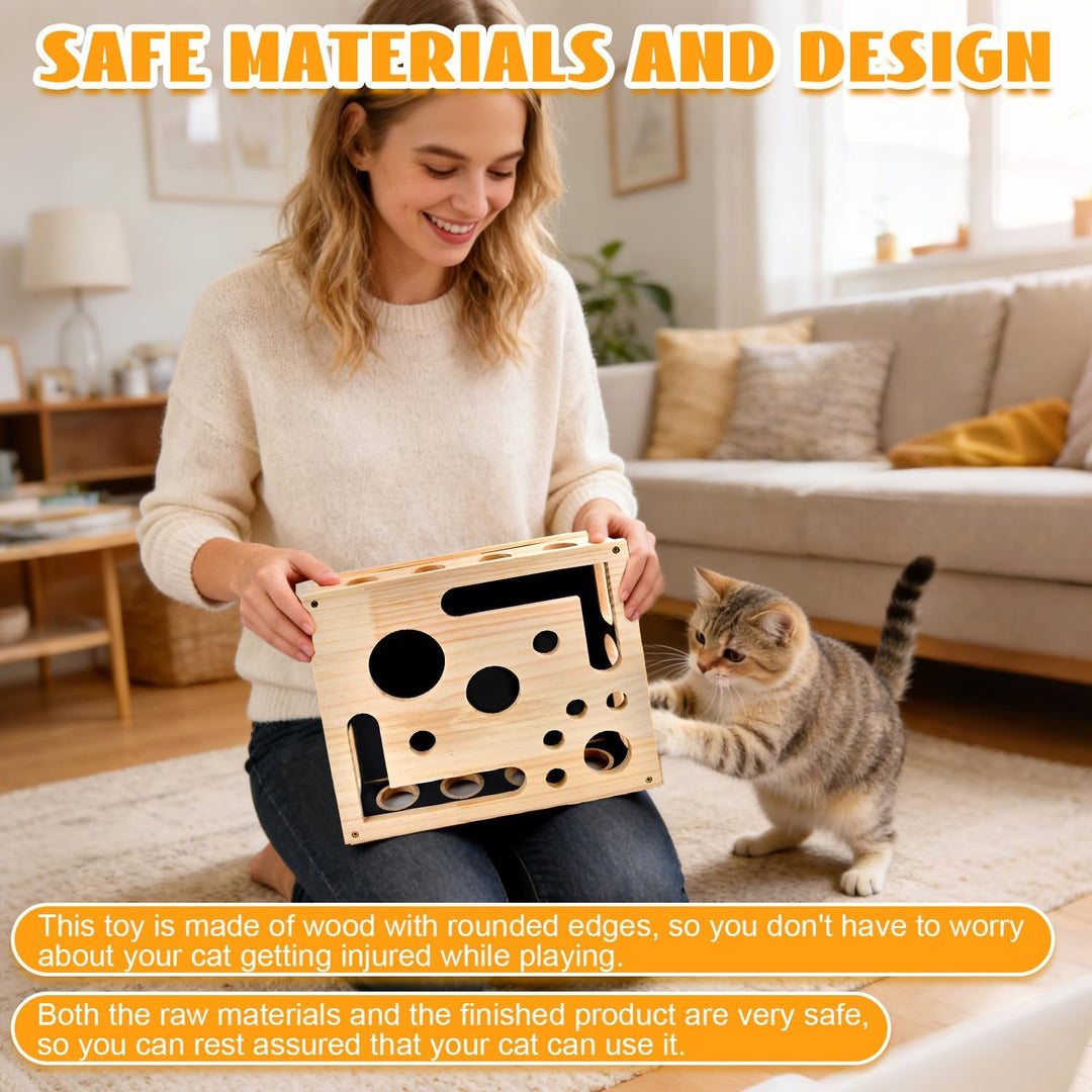 Katzenkratzpuzzle Anreicherungsbox, Katzen Kratzbrett, AnreicherungsBox Katzen Nagelfeilen Holz mit