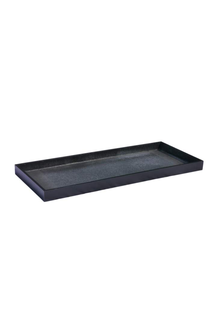 eastwest pflanzkübel Untersetzer Bassin aus Hochleistungs-Fiberglas in schwarz, rechteckig - Grösse