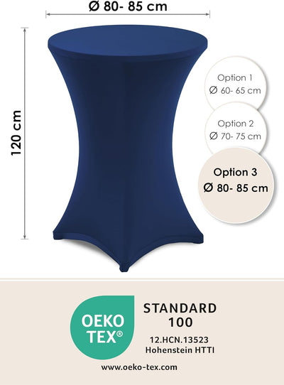Gräfenstayn 2er-Set Stretch Stehtischhusse Diana mit Öko-Tex Siegel, Verstärkung im Fussbereich, in