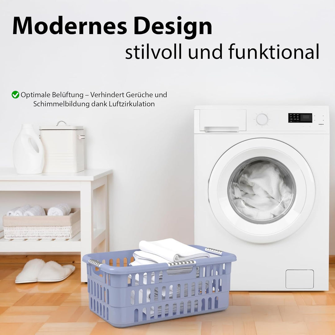 BigDean Wäschekorb 40L mit Softgriffen – Wäschewanne Made in Germany 1 Stück, 1 Stück