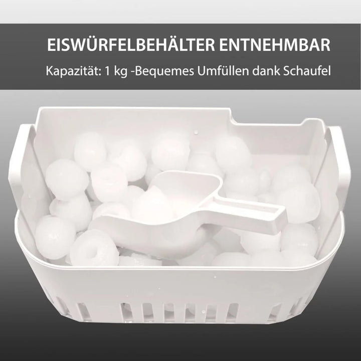 Syntrox Edelstahl Eiswürfelmaschine Silonax (LCD Display), Eiswürfelautomat, Eiswürfel in Minuten, E