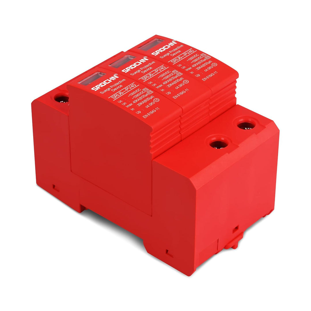 Warmfay Überspannungsschutz PV B+C (T1+T2) 3P 20-40KA, 1000V DC Photovoltaic Lightning Protector Nie