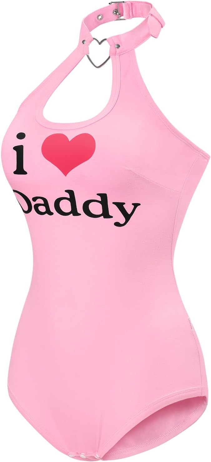 LittleForBig Baumwolle Strampler Onesie Pyjamas Bodysuit - I love Daddy Muster Schwarz-1 L, Schwarz-