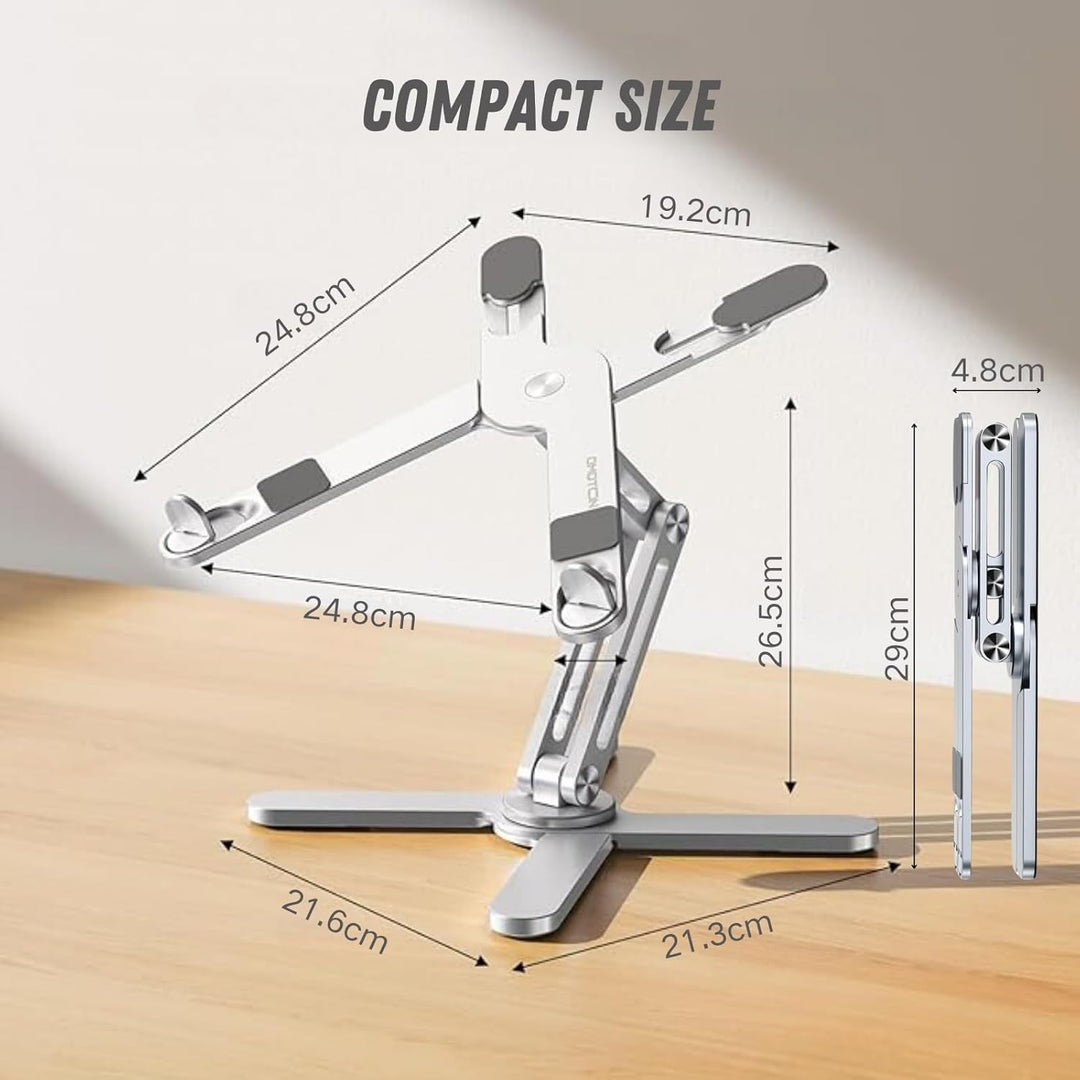 Laptopständer Mit 360° Drehbarer Basis, Höhenverstellbarer Laptopständer, Ergonomischer Faltbarer La