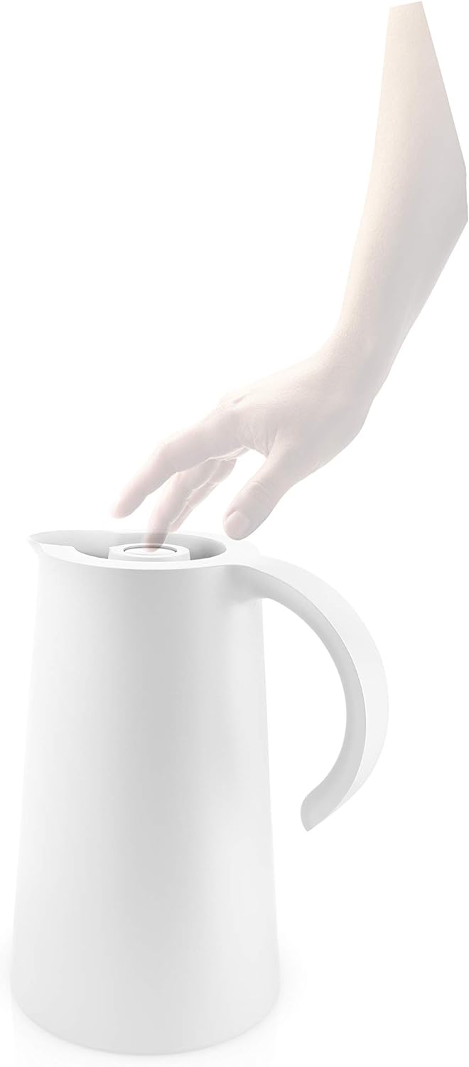 EVA SOLO | Rise Isolierkanne 1l white | Einfaches, funktionelles Design | White H x Ø 23,5x14cm/mit