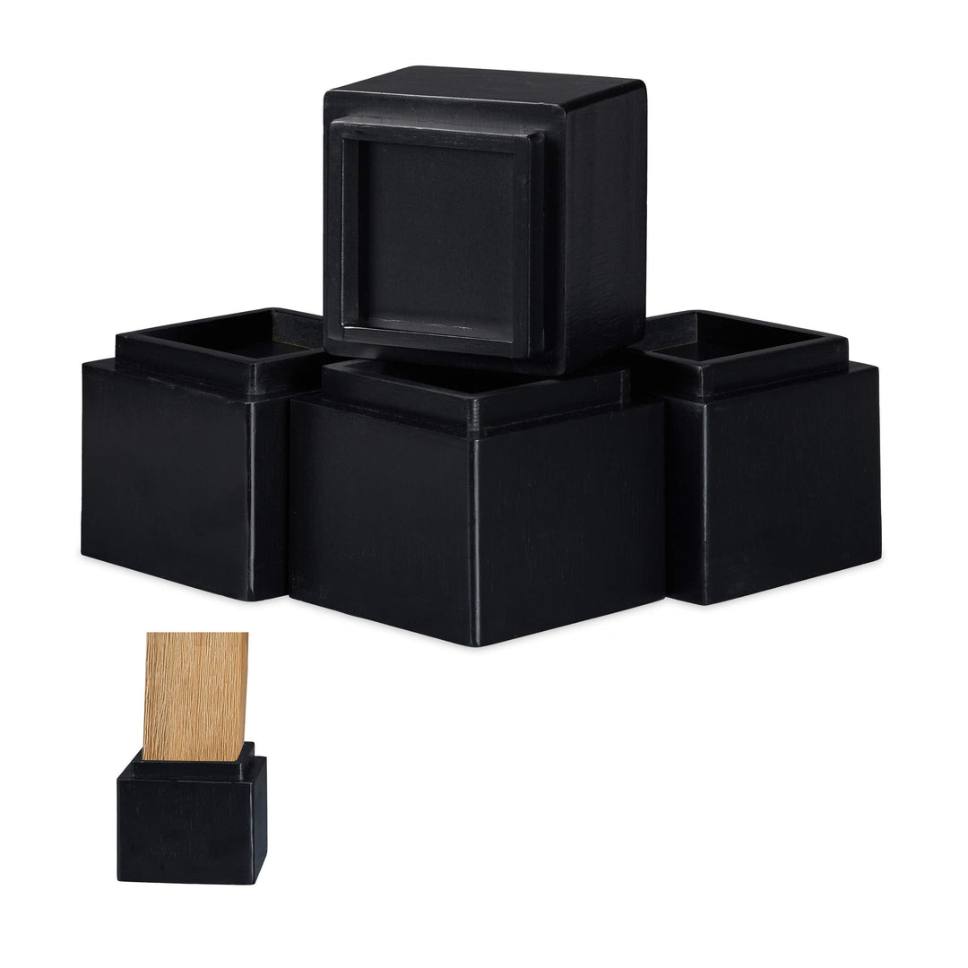 Relaxdays Möbelerhöher 4er Set, Erhöhung um 8,5 cm, für Tische, Stühle und andere Möbel, HxBxT 10x11