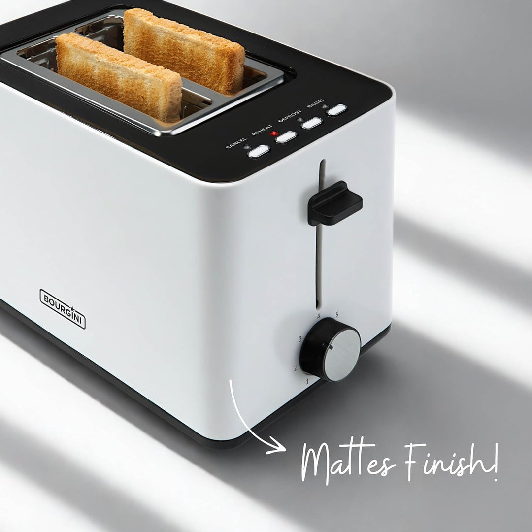 Bourgini Sandwich-Toaster mit Bagel-Funktion – Toaster mit Sandwich-Klemmen – Weiss – Matte Oberfläc