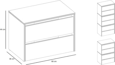 VBChome Modular Schuhschränke 60 x 36 x 44 cm Eiche Artisan Schuh-Organizer Grifflose Holzähnlich Ho