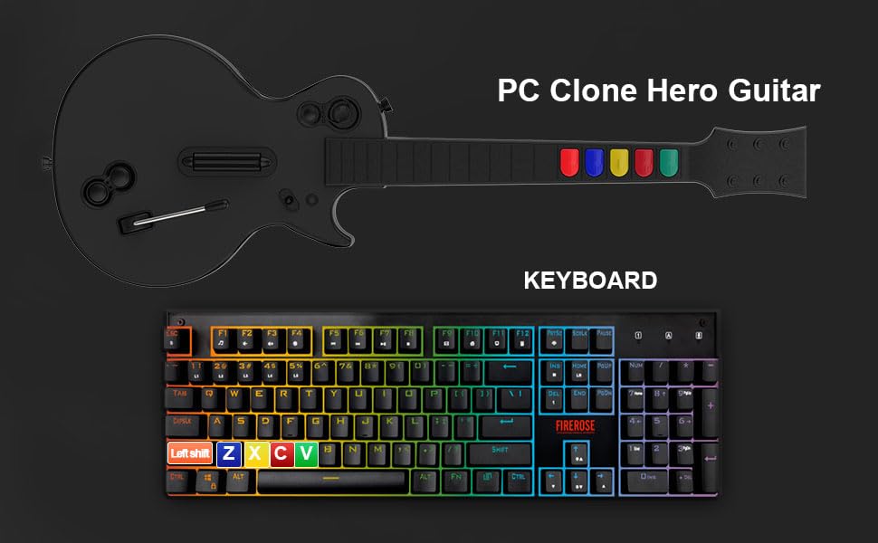 NBCP Guitar Hero Controller für PC und PS3, Wireless Gitarre für Guitar Hero 3/4/5 und Rock Band 1/2