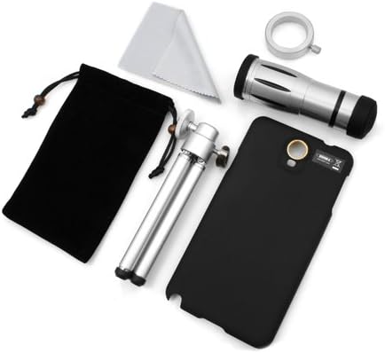 System-S Teleobjektiv Tele Objektiv & Stativ Tripod Halter Schutzhülle 21 mm 80° 12x Zoom für Samsun