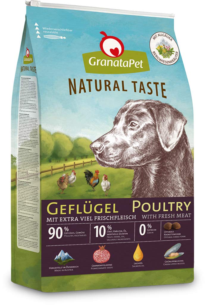 GranataPet Natural Taste Geflügel, 12 kg, Trockenfutter für Hunde, Hundefutter ohne Getreide &amp; ohne