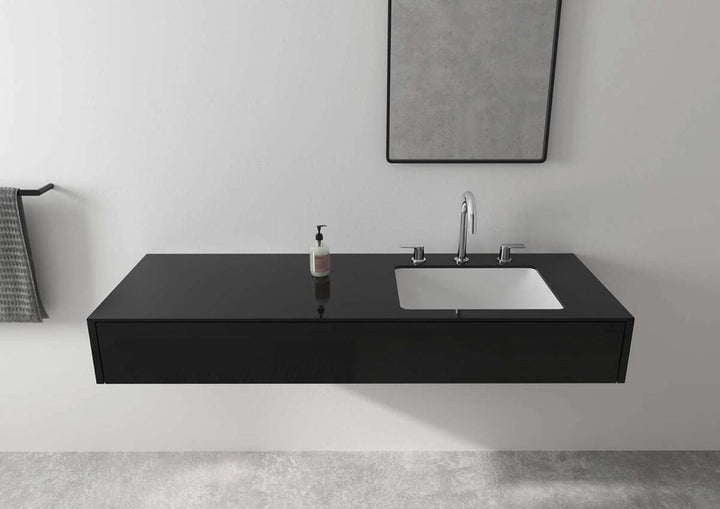 hansgrohe 3-Loch Waschtischarmatur Vernis Shape, Wasserhahn Bad mit Auslauf Höhe 150 mm, mit Zugstan
