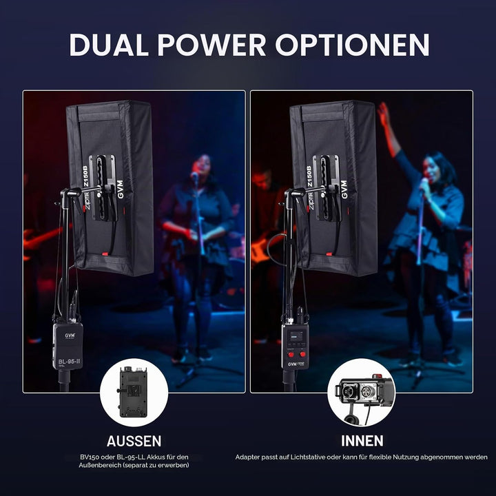 GVM ZipTile Z150B Bi-Color Flexibles LED-Videolicht 2700K–6800K, 150W Panellicht 15500 Lux/m, 12 Lic