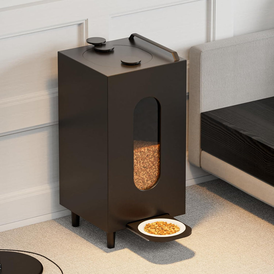 QLS Trockenfutterspender 20L für Katzen Hunde Futterspender Futterautomat mit Schale Tiere 60 x 30 x